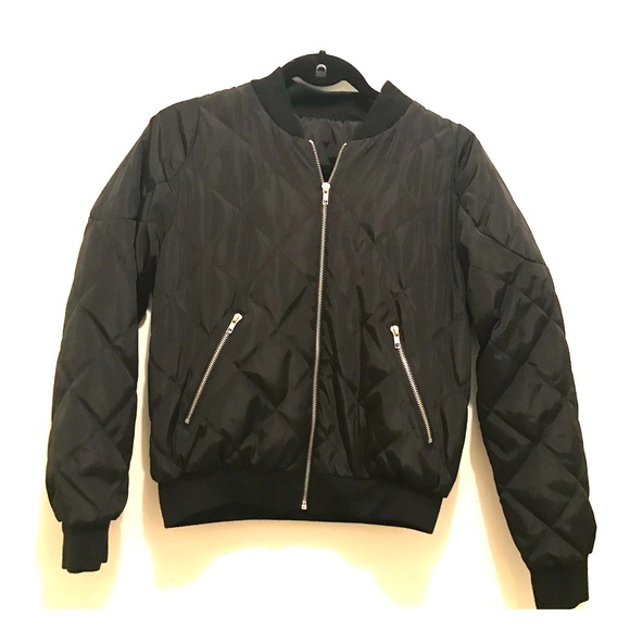 Vintage Black Quilted Bomber - Picture 1 of 3